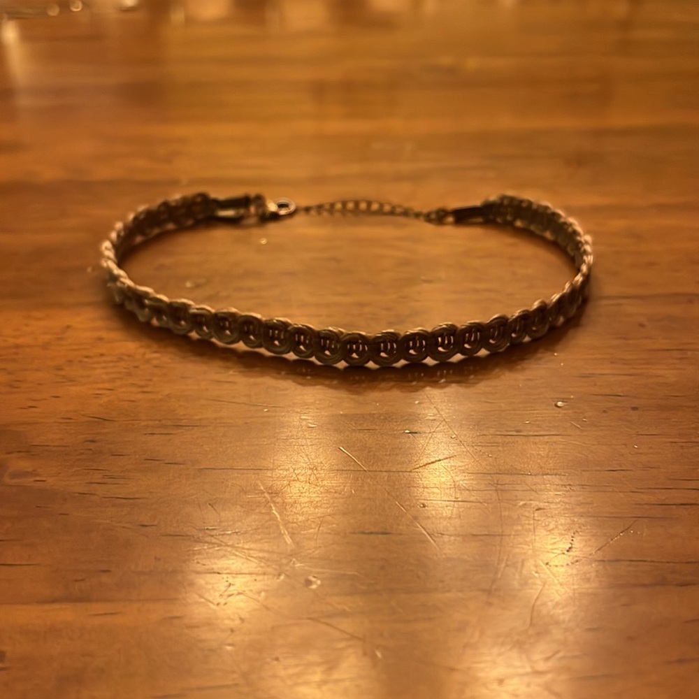 Tan woven choker necklace